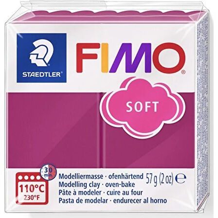 Staedtler Fimo Polimer Kil 57gr Soft Modelleme Kili Bordo / 8020-T23