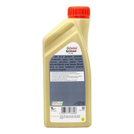 Castrol Syntrans FE 75W 1 Lt Manuel GL-4 Şanzıman Yağı