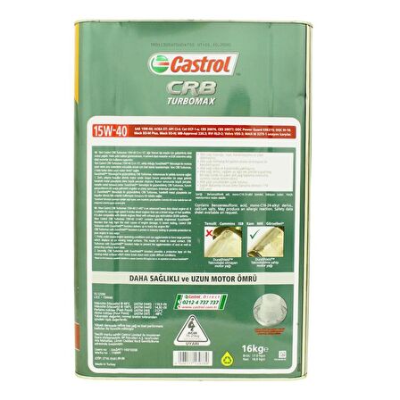 Castrol CRB Turbomax 15W-40 CI-4/E7 16 Kg Ağır Vasıta Motor Yağı