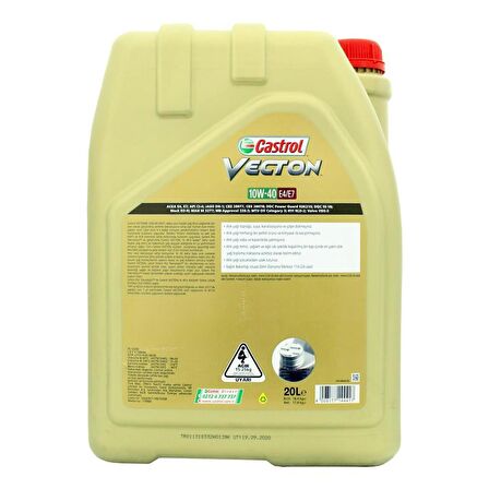 Castrol Vecton 10W-40 E4/E7 20 Lt Tam Sentetik Motor Yağı