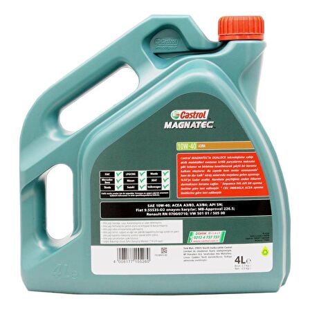 Castrol Magnatec 10W-40 4 Lt Benzinli Araç Motor Yağı