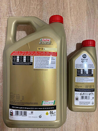 Castrol Edge 5W-30 LL Tam Sentetik Motor Yağı ( 5L+1L ) 6L ( Üretim Yılı 2024 )