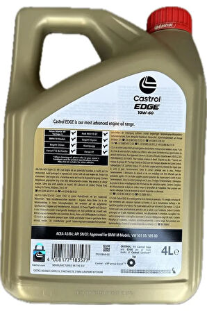 Edge Titanium Supercar 10w-60 Motor Yağı 4 Litre Benzinli Ve Dizel Araçlar Ile Uyumlu 2024