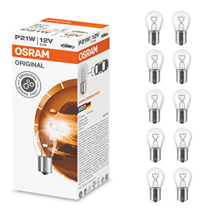 Osram 7506 P21W 93 Sinyal Stop Ampul 12V 21W 10 Adet Tek Duy Düz