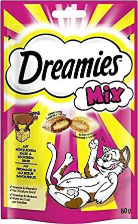 Dreamies Mix Peynir - Sığır Etli Granül Yetişkin Kedi Ödülü 60 g  x 24 Adet