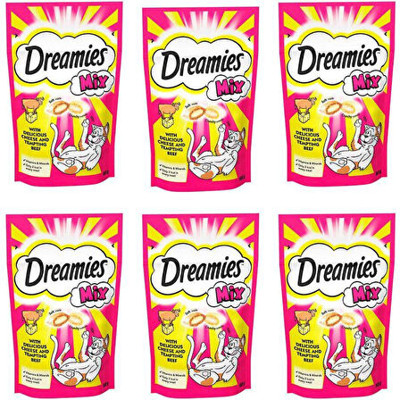 Dreamies Mix Sığır Etli Ve Peynirli Kedi Ödülü 60 gr X 6 Adet 