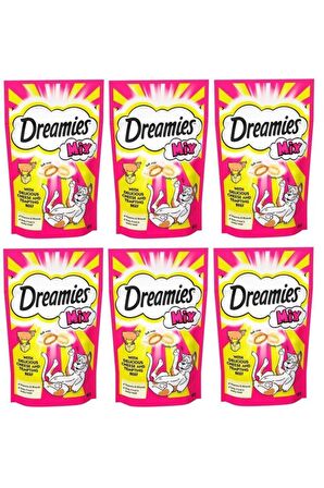 Dreamies Mix Peynir - Sığır Etli Granül Yetişkin Kedi Ödülü 6x60 g 