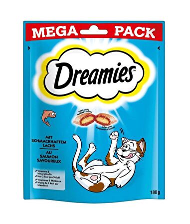 Dreamies Mega Pack İç Dolgulu Somonlu Kedi Ödül Bisküvisi 180gr