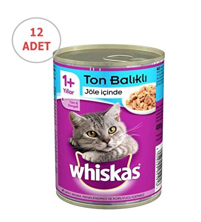 Whiskas Gravy Soslu Ton Balıklı Kedi Konservesi 400gr x 12 Adet