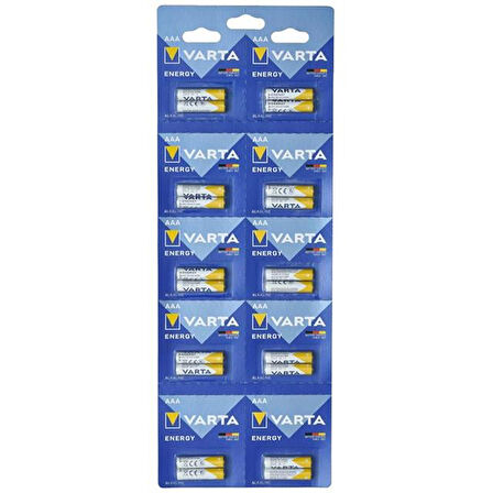 Varta 4103229482 LR03 1.5 Volt Alkalin 20'li İnce AAA Kalem Pil