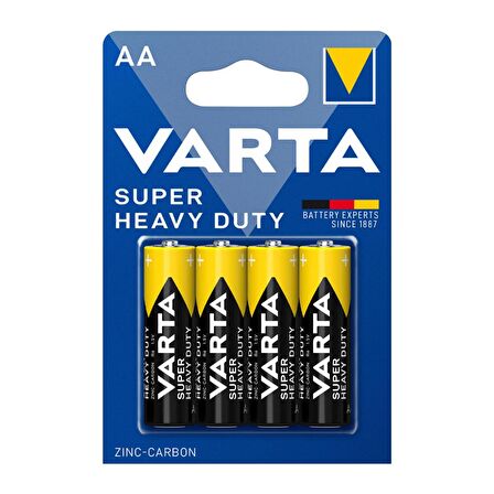 Varta Kalem Pil - AA Superlife Çinko Karbon Seri Blister 4 Lü