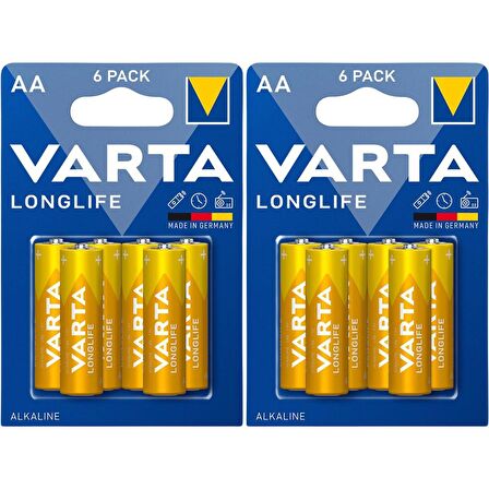 Varta Longlife Alkalin Kalem AA Pil 12 Adet