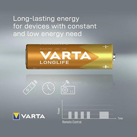 Varta Longlife Alkalin Kalem AA Pil 12 Adet