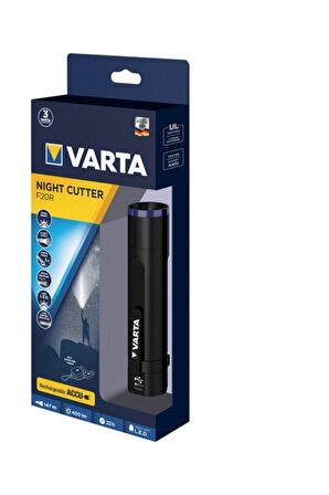 Varta 18900 Fener Night Cutter F20R + Şarj Kablosu