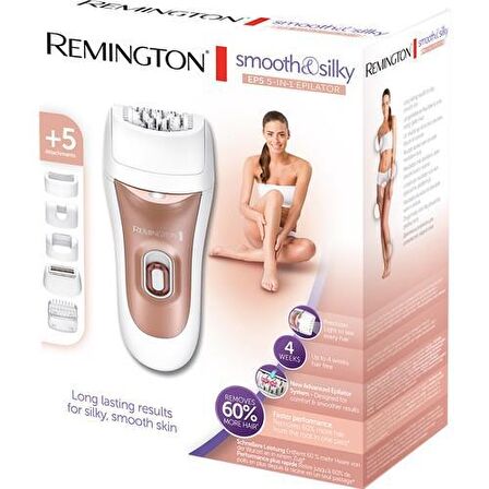 Remington EP7500 5 in 1 Smooth & Silky Kablosuz Işıklı Bacak, Bikini, Hassas Bölge, Koltuk Altı Bölgesi Şarjlı Epilatör