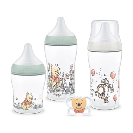 NUK Perfect Match Mickey/Minnie Bebek Hediye Seti 0 Ay+ 3 Biberon ve Hava Kanallı Emzik