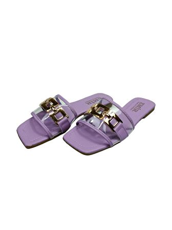 SİA ÇANTA Önü Şeffaf Zincir Kemerli Model Kadın Terliği , Rahat Sandelet Tarzı Kaydırmaz Taban Kadın Terlik