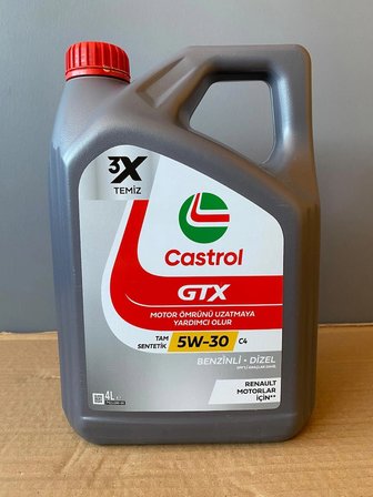 Castrol GTX 5W-30 C4 Tam Sentetik DPF Uyumlu 4 Litre Motor Yağı Taze Üretim (07/2026 Üretim)