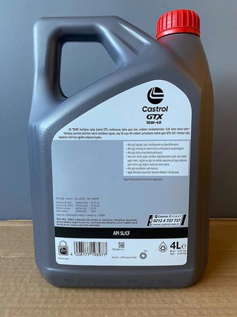 Castrol GTX 10W-40 4 Litre Sentetik Motor Yağı Taze Üretim (07/2026 Üretim)