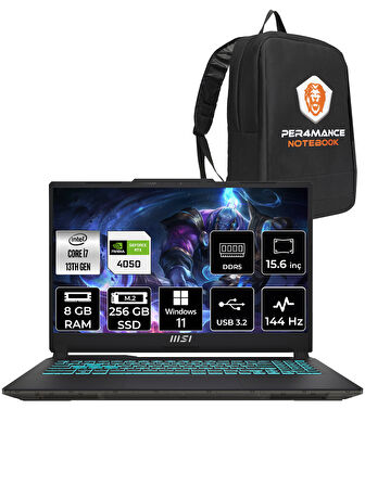 MSI Cyborg 15 i7-13620H 8GB 256GB SSD RTX4050/6GB 15.6" FHD 144HZ W11H A13VE-897XTR & PER4 ÇANTA