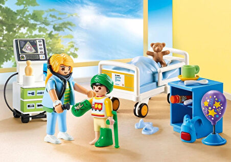 Playmobil 70192 Şehir Hayatı Çocuk Hastanesi Odası, eğitici oyuncak, eğlenceli yaratıcı rol yapma, oyun seti 4 yaş ve üzeri çocuklar için uygundur