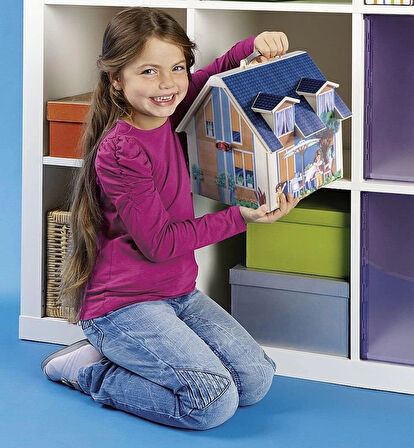 PLAYMOBIL Dollhouse 70985 tutamaklı, katlanabilir bebek evi, 4 yaş ve üzeri çocuklar için oyuncak