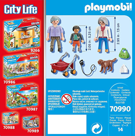 Playmobil 70990 Şehir Hayatı Modern Ev Çocuklu Büyük Anne ve Büyük Baba, eğlenceli, yaratıcı rol yapma, oyun setleri 4 yaş ve üzeri çocuklar için uygundur