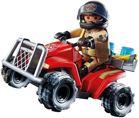 Playmobil City Action 71090 Yangın için Dörtçeker Arazi Aracı Geri Çekilebilir Motorlu, eğlenceli yaratıcı rol yapma oyunu, oyun seti, 4 yaş ve üzeri çocuklar için uygun oyun seti