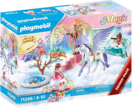 Playmobil Magic 71246 Pegasus Arabası ile Piknik, Büyük Çocuk Taçlı, 4 Yaşından Büyük Çocuklar İçin Oyuncak