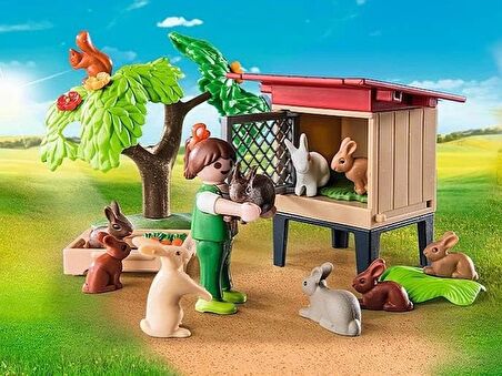 Playmobil 71252 Country Tavşan Kafesi, çiftlik hayvanı oyun setleri, sürdürülebilir oyuncaklar, eğlenceli, yaratıcı rol yapma, oyun setleri 4 yaş ve üzeri çocuklar için uygun