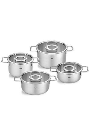 Fissler Pure Collection 8 Parça Cam Kapak Çelik Tencere Seti