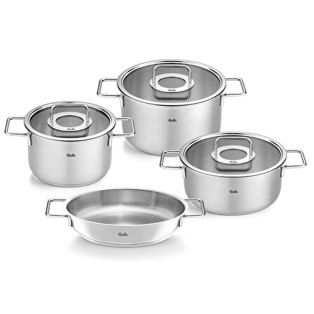Fissler Pure Collection 7 Parça Cam Kapak Çelik Tencere Seti