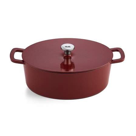 fissler moments collection cast demir döküm tencere oval bordo 33 cm