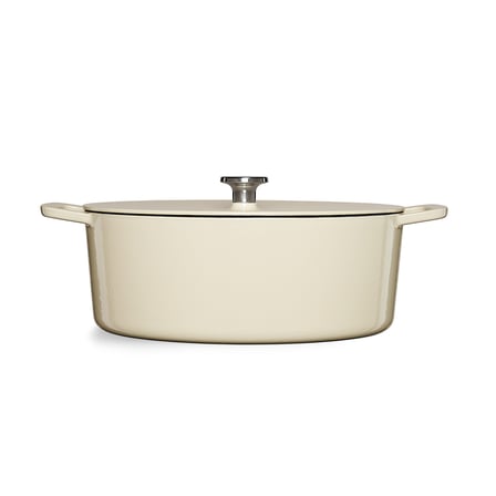 fissler moments collection cast demir döküm tencere oval beyaz 33 cm