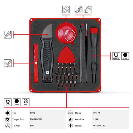 Einhell Hassas Bits Set 28 Parça - 49115020