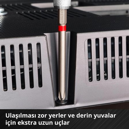 Orijinal Einhell M-CASE 16 parça bit seti (kumlanmış S2 çelikten üretilmiş, E 6.3 şaftlı 90 mm bitler; akülü vidalama ve elektrikli matkaplar için uygundur, saklama kutusu dahil) - 49118973