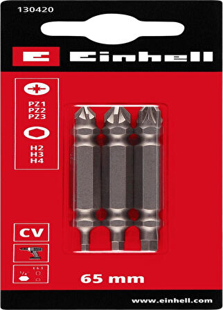 Einhell Bits ucu 65 mm yıldız allean uç seti 3 adet