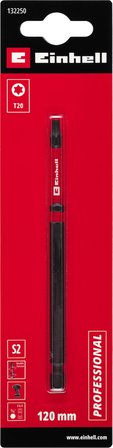 Orijinal Einhell Çift Torsiyonlu Darbeli Bit, 120 mm, T20 (S2 Çelik, Yüksek Dayanıklılık, Çift Torsiyon Etkisi, Kırmızı Renk Halkası, E 6.3 Sap)