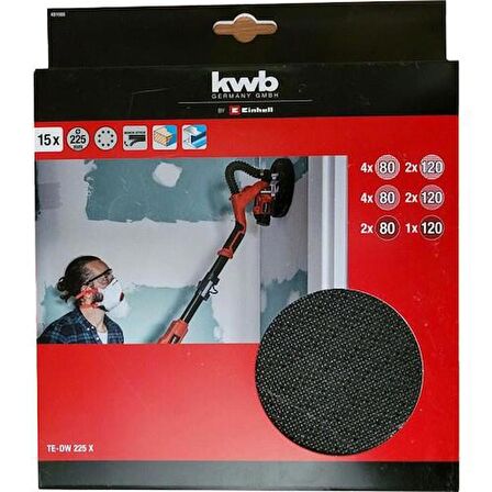 KWB 491066 Duvar Zımpara Kağıdı 225 MM 15li Paket