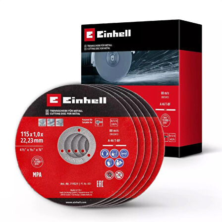 Einhell İnox kesici disk 115x1,0 mm 5 adet
