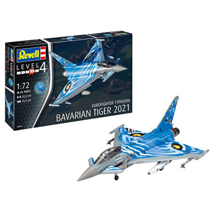 Revell Model Kit Uçak Eurofighter Typhoon The Bavarian Tiger 2021 03818