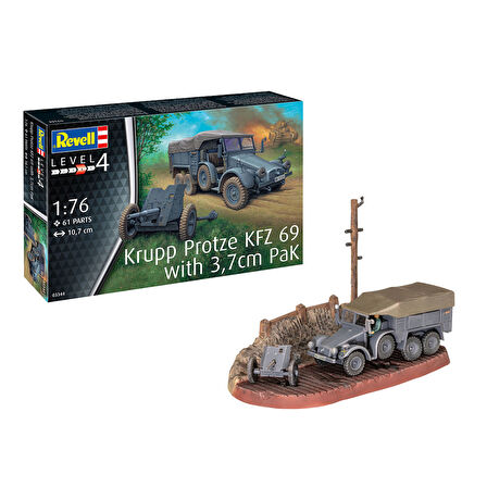 Revell Maket Model Kit Askeri Krupp Protze Kfz 69 3,7cm Pak 03344