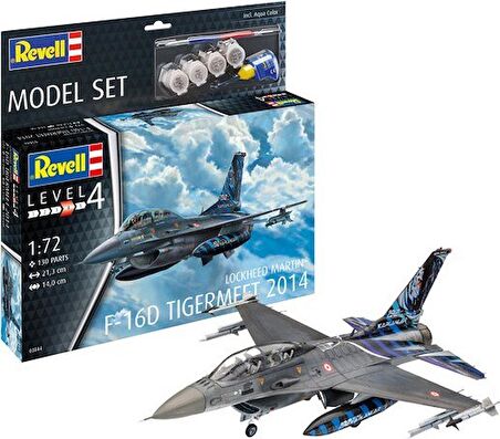 Revell 1/72 Maket Uçak F-16D Tigermeet 2014 Boyalı Set N:63844