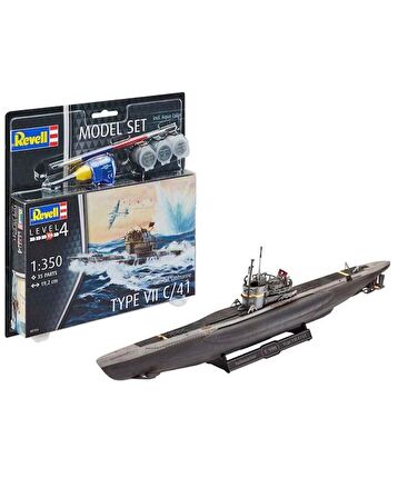 +10 Yaş Alman Denizaltı Tip VII C/41 Maket Yapım Seti 05154 (Revell)