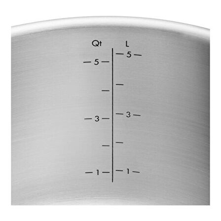 ZWILLING Pure CW 5-Parça Metalik Gri Tencere ve Tava Seti 18/10 Paslanmaz Çelik - 1028783