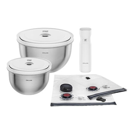Zwilling Fresh & Save Bowls Vakumlu Başlangıç Seti M/L 9 Parça Paslanmaz Çelik