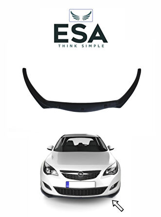 ESA Opel Astra J 2009-2015 Siyah Ön Tampon Eki Lip ABS