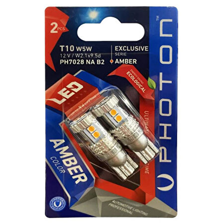 PHOTON W5W 15SMD AMBER 12V CB PARK LED (2'Lİ BLİSTER) PH7028 NA B2