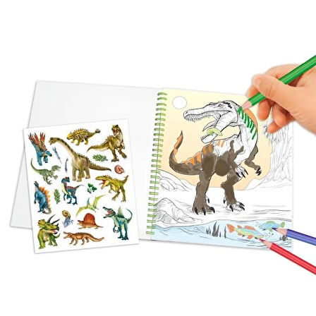 Top Model Dino World boyama kitabı ( Colouring Book WithReversible Seqins )