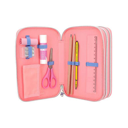 Topmodel 3 Katlı Dolu Kalemkutu Kalp Pullu